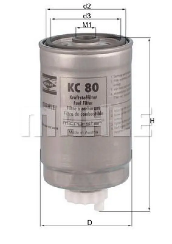 MAHLE Kraftstofffilter KC 80 Knallerangebot