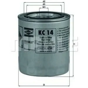 MAHLE ORIGINAL Kraftstofffilter KC 14 Kostenloser Versand