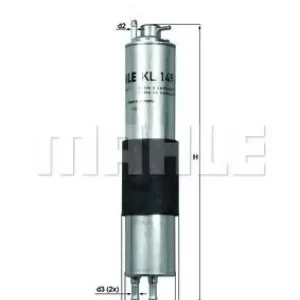 MAHLE Kraftstofffilter KL 149 Neu