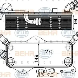 Geprüft HELLA Ölkühler, Automatikgetriebe BEHR HELLA SERVICE *** PREMIUM LINE *** 8MO 376 908-061
