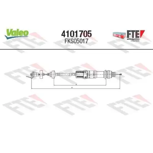 VALEO Seilzug, Kupplungsbetätigung FTE CLUTCH ACTUATION 4101705 Markenware