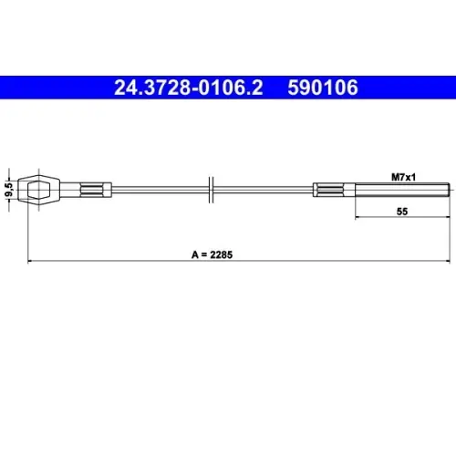 ATE Seilzug, Kupplungsbetätigung 24.3728-0106.2 Geprüft