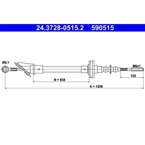 ATE Seilzug, Kupplungsbetätigung 24.3728-0515.2 Highlight