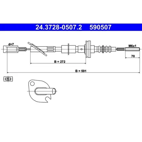 ATE Seilzug, Kupplungsbetätigung 24.3728-0507.2 Top-Seller