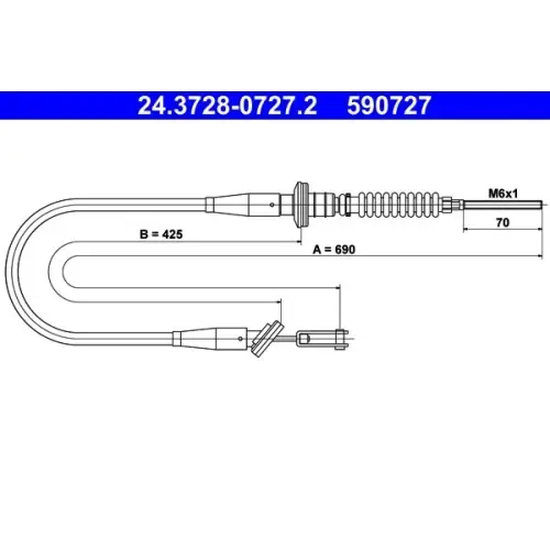 Schnäppchen ATE Seilzug, Kupplungsbetätigung 24.3728-0727.2