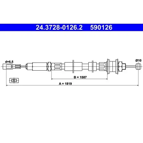 Direkt Vom Hersteller ATE Seilzug, Kupplungsbetätigung 24.3728-0126.2