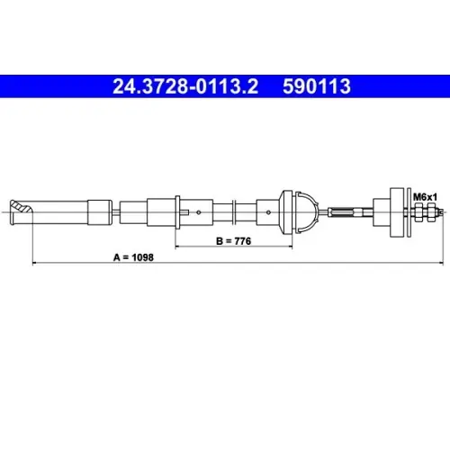 Bestseller ATE Seilzug, Kupplungsbetätigung 24.3728-0113.2