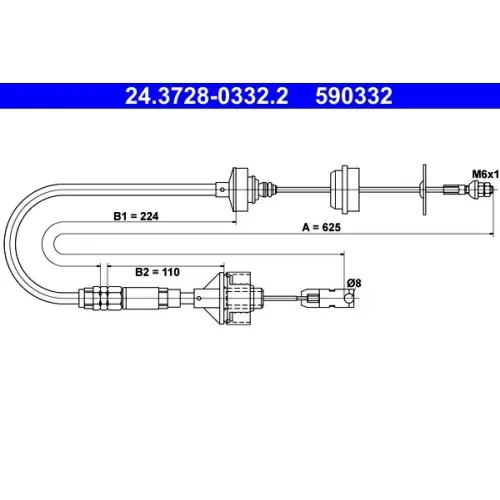 Nur Heute ATE Seilzug, Kupplungsbetätigung 24.3728-0332.2