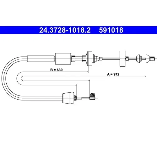 ATE Seilzug, Kupplungsbetätigung 24.3728-1018.2 Neuheit