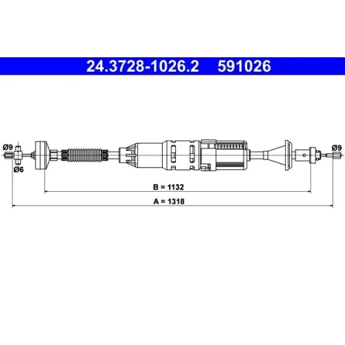ATE Seilzug, Kupplungsbetätigung 24.3728-1026.2 Gratis Versand