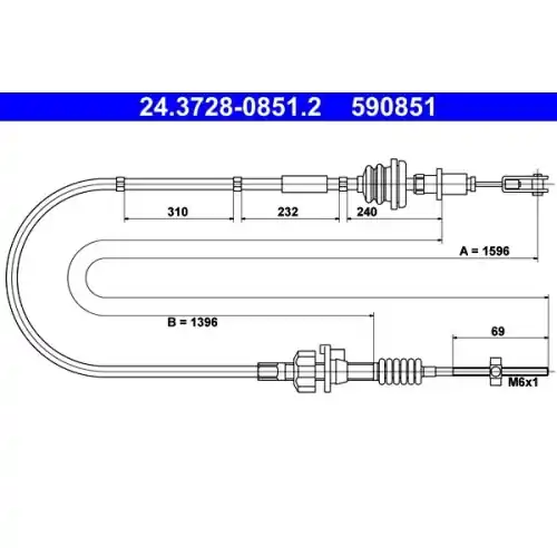 Finale Aktion ATE Seilzug, Kupplungsbetätigung 24.3728-0851.2