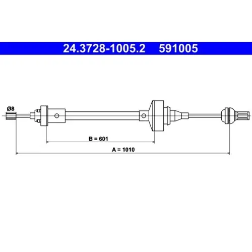 Versand Am Gleichen Tag ATE Seilzug, Kupplungsbetätigung 24.3728-1005.2