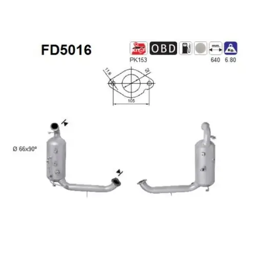 Wochenendangebot AS Ruß-/Partikelfilter, Abgasanlage FD5016