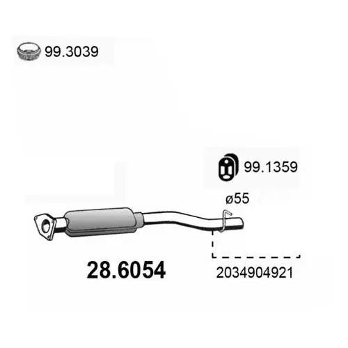 Ausverkauf ASSO Mittelschalldämpfer 28.6054