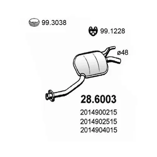 Kracherpreis ASSO Mittelschalldämpfer 28.6003