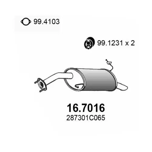Top-Angebot ASSO Endschalldämpfer 16.7016