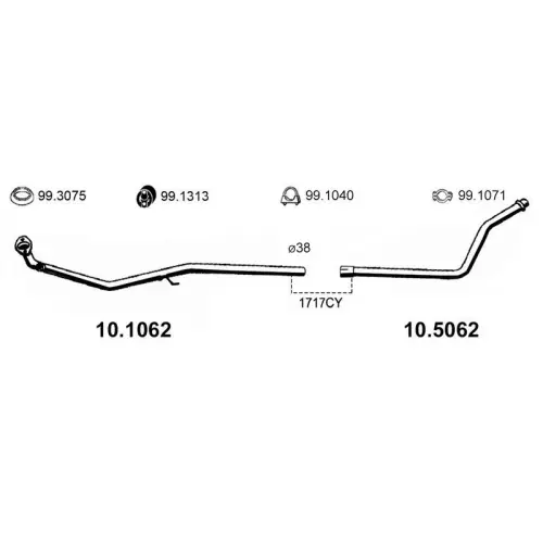 ASSO Abgasrohr 10.1062 Nur Heute