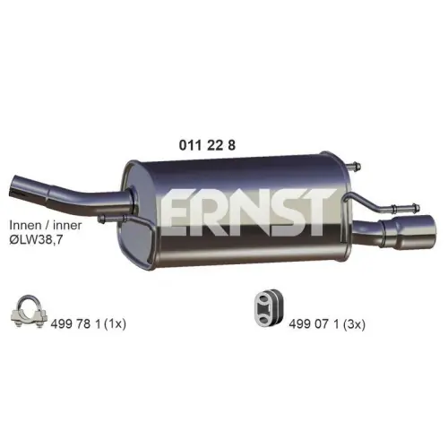 ERNST Endschalldämpfer 011228 Preisreduziert