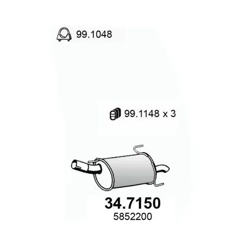 ASSO Endschalldämpfer 34.7150 Direkt Vom Hersteller