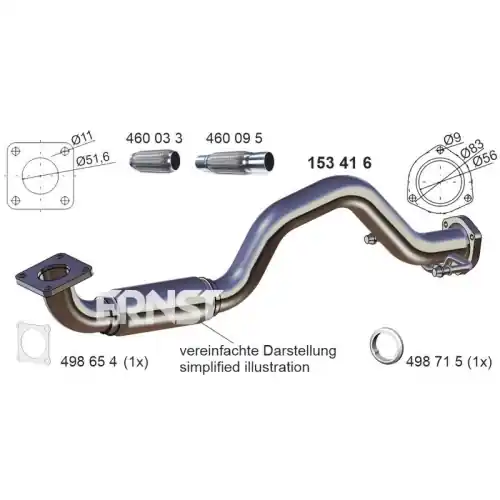 ERNST Abgasrohr 153416 Kostenloser Rückversand