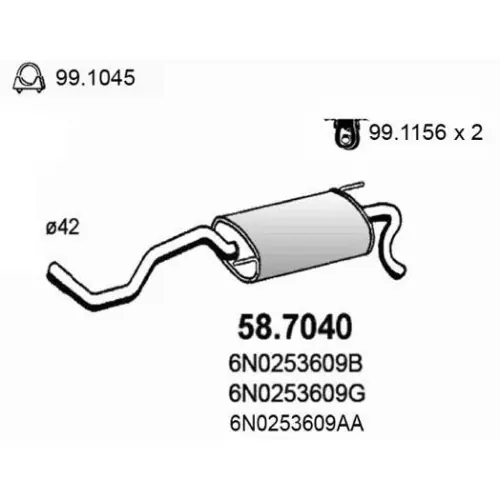 Preis Gesenkt ASSO Endschalldämpfer 58.7040