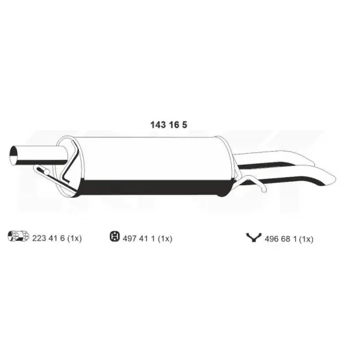 ERNST Endschalldämpfer 143165 Zertifiziert