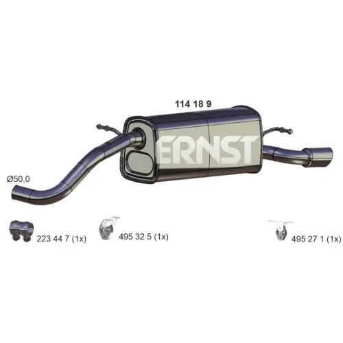 Billig ERNST Endschalldämpfer 114189