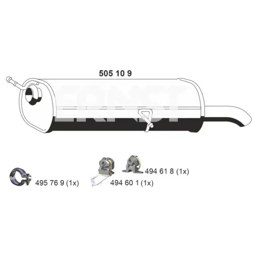 ERNST Endschalldämpfer 505109 Kostenloser Versand