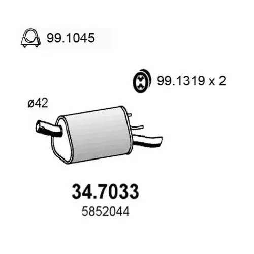 ASSO Endschalldämpfer 34.7033 Abverkauf
