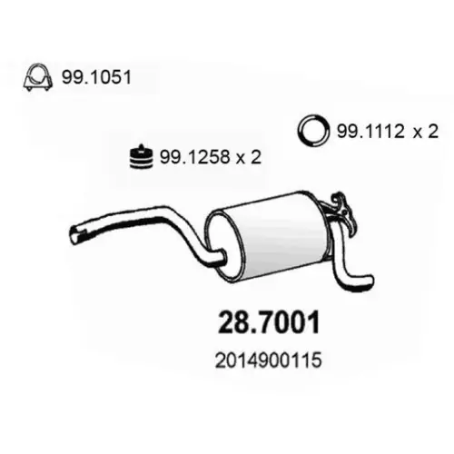 Angebot ASSO Endschalldämpfer 28.7001