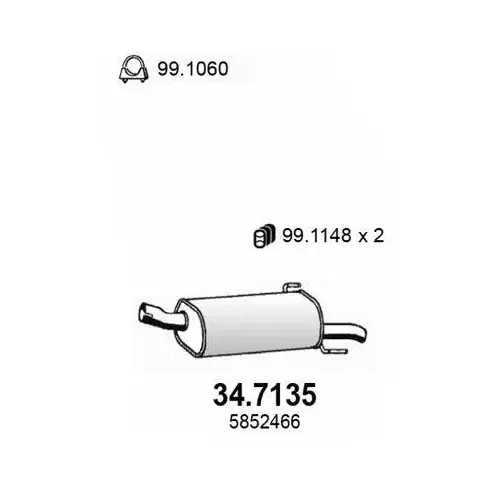 ASSO Endschalldämpfer 34.7135 Sonderaktion
