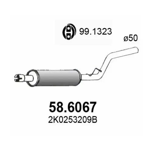 ASSO Mittelschalldämpfer 58.6067 Garantierte Lieferung