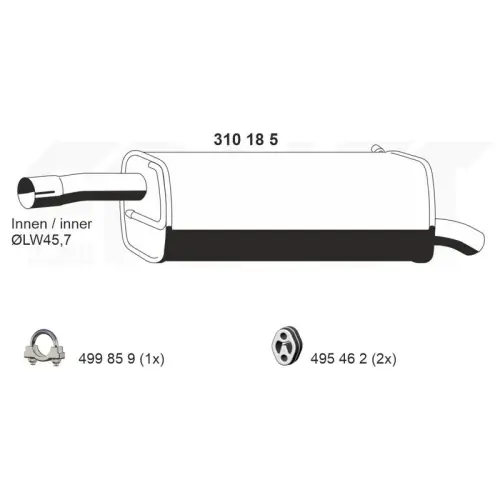 ERNST Endschalldämpfer 310185 Heißes Angebot