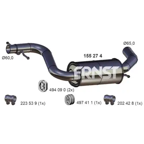 Beliebt ERNST Mittelschalldämpfer 155274
