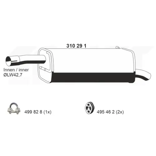 ERNST Endschalldämpfer 310291 Saisonangebot