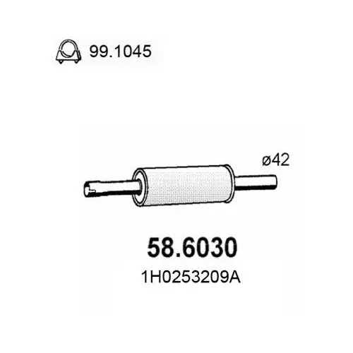 ASSO Mittelschalldämpfer 58.6030 Neuheit