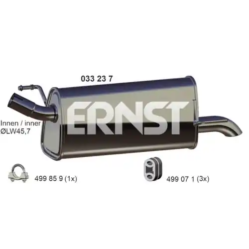 ERNST Endschalldämpfer 033237 Gratis Versand