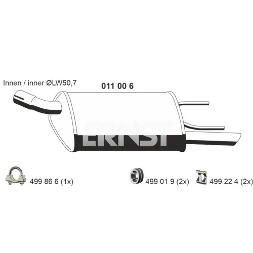 ERNST Endschalldämpfer 011006 Preisknaller
