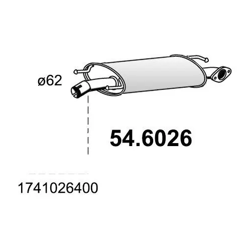 Gratis Versand ASSO Mittelschalldämpfer 54.6026